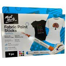 Set màu vẽ vải dạng thỏi Mont Marte Fabric Paint Sticks 9 màu ( Hàng Chính Hãng)