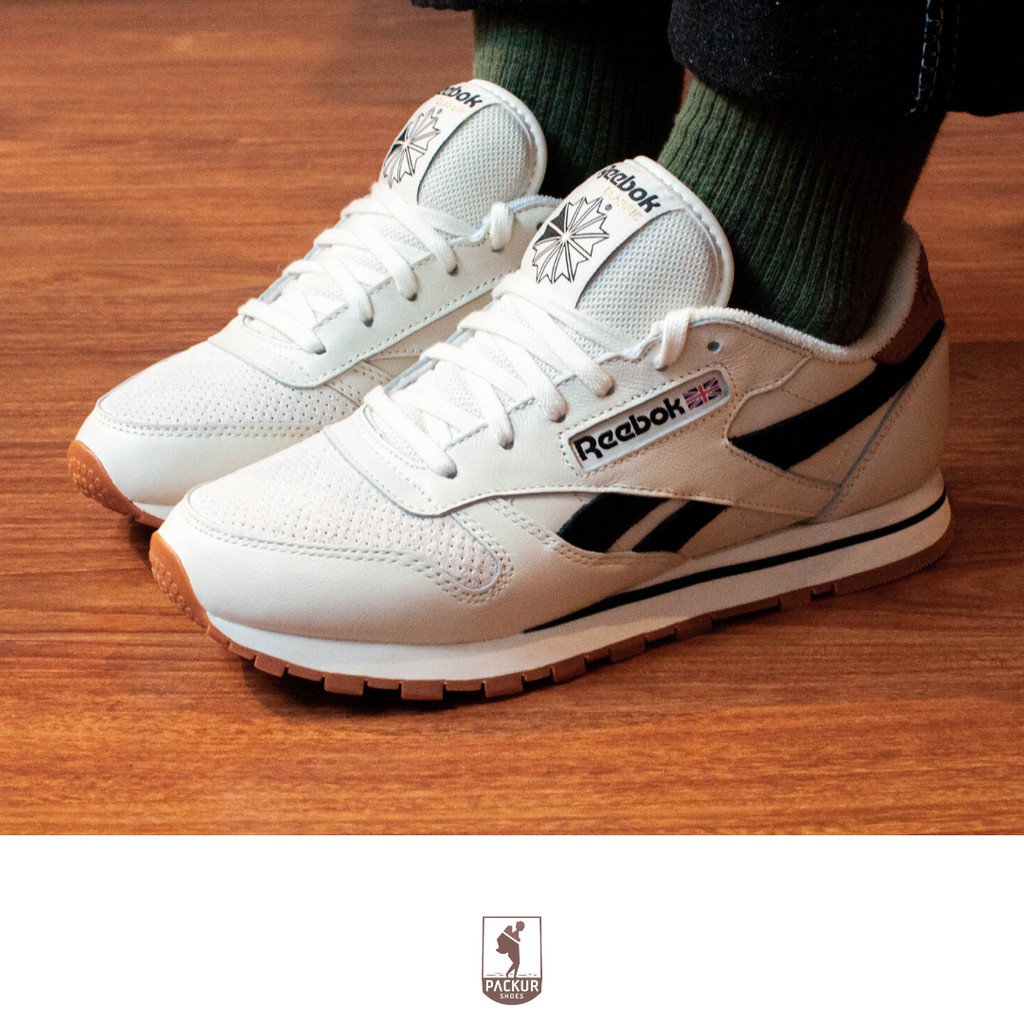 Giày Reebok Classic Leather (Trắng Ngà / Đen / Nâu) / FX1249