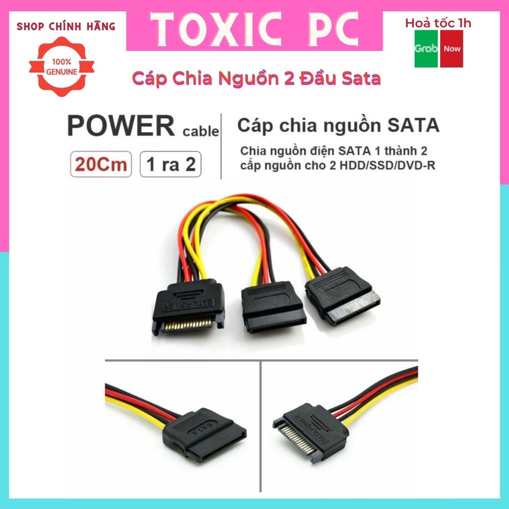 Cáp Chia Nguồn SATA 1 ra 2 - Dây Nguồn HDD Sata 1 Ra 2 - sata 1-2 , SATA 1 ra 5 đầu SATA
