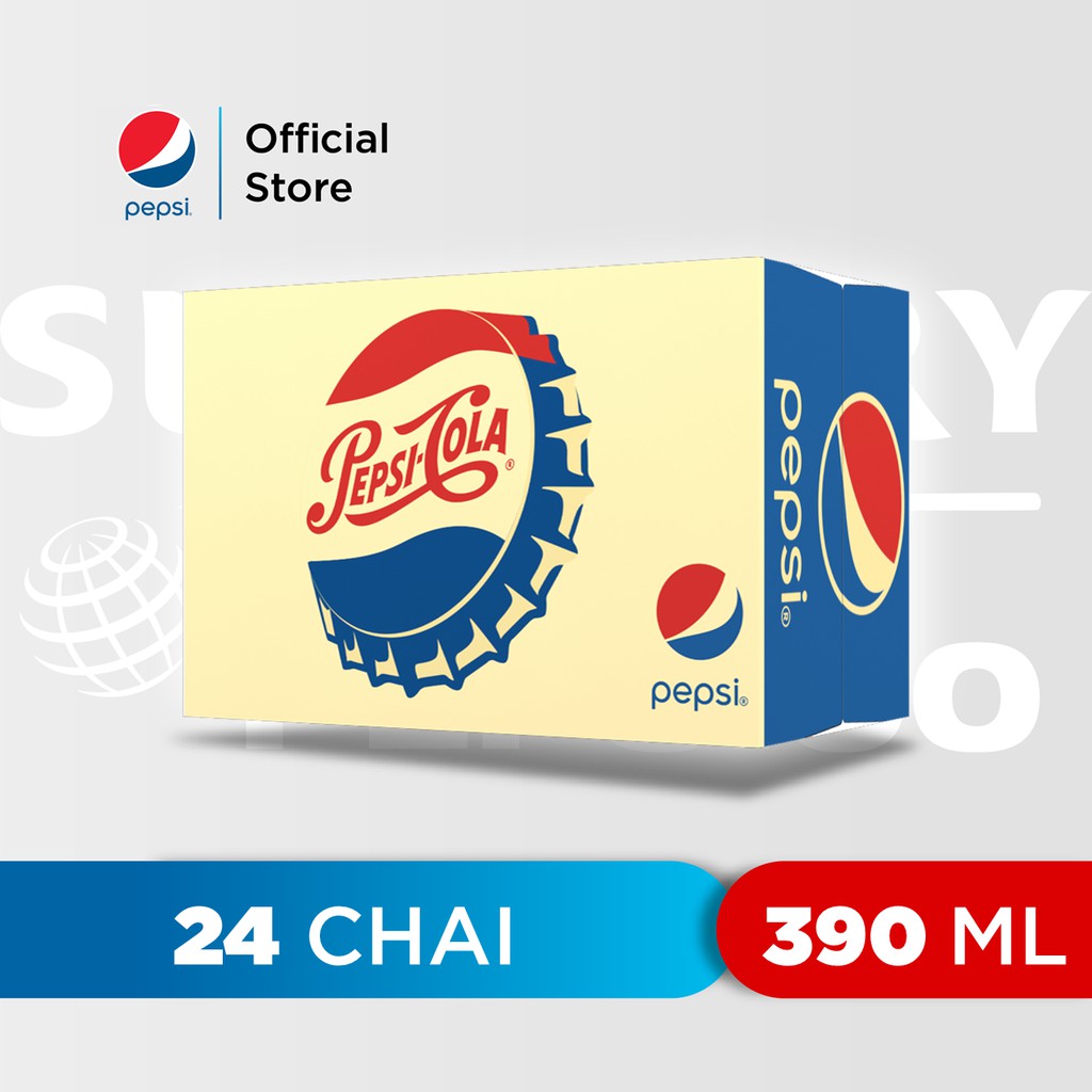 Thùng 24 Chai Nước Giải Khát Pepsi (390ml/Chai)