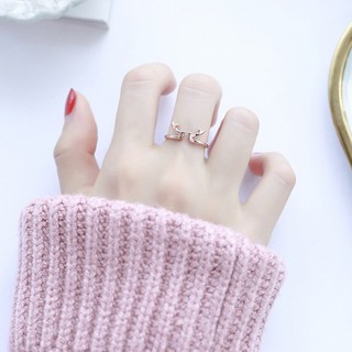 Nhẫn Nữ Vàng Hồng Sừng Nai Dễ Thương Chất Liệu Titan Không Đen Không Ngứa Bilyshop TT 2168