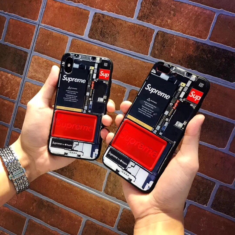 Ốp điện thoại mặt kính in thương hiệu Supreme bảo vệ cho iPhoneXS Max XR 6 6s 7 8 Plus