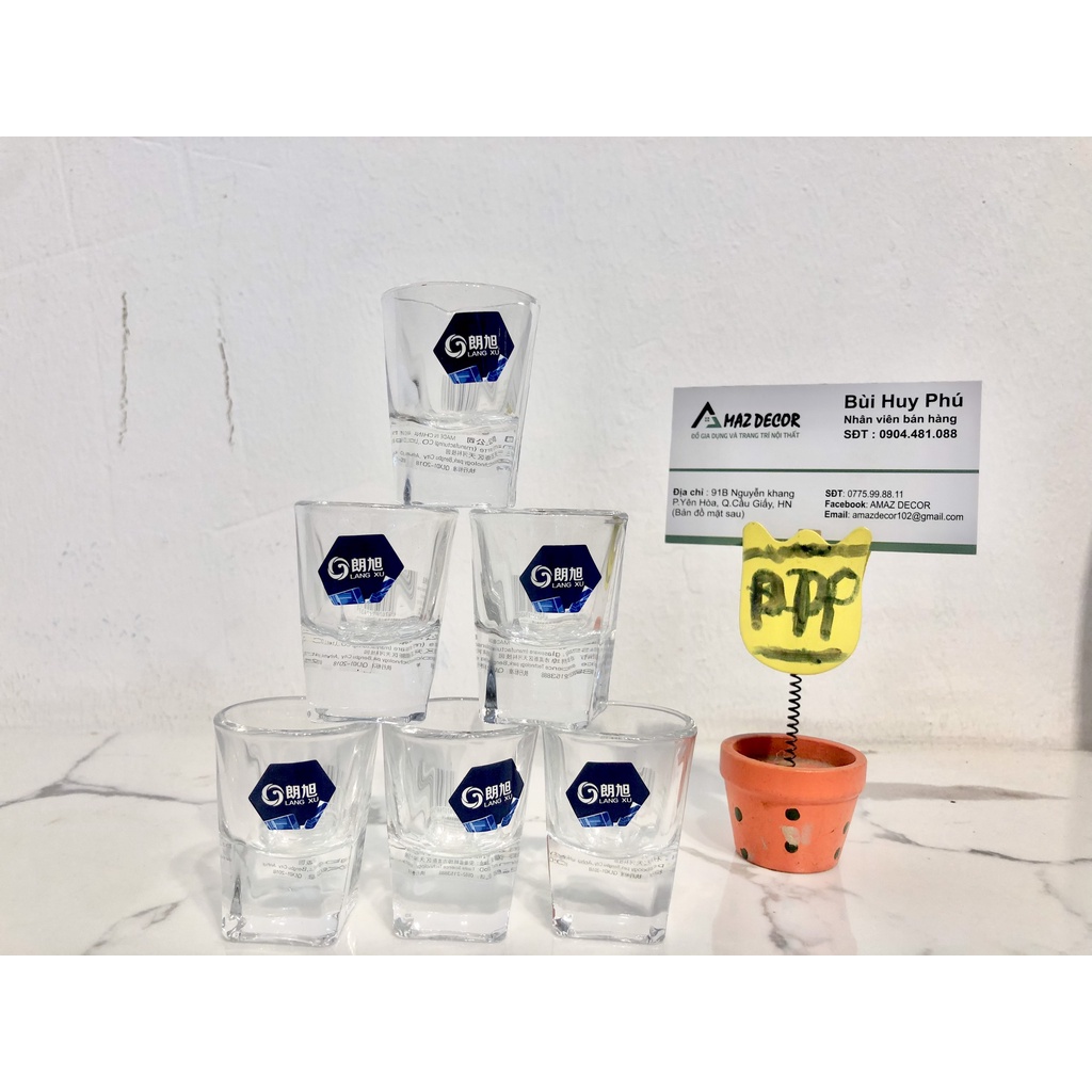 GIÁ SỈ TẠI XƯỞNG Bộ 6 ly chén uống rượu mắt trâu hạt mít nhỏ đế dày LIVING HOME LXY1512 thủy tinh sáng bóng