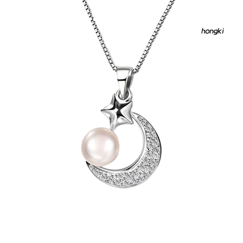 (Hàng Mới Về) vòng cổ Hợp Kim Hình Ngôi Sao / Mặt Trăng Đính Đá Thời Trang Cho Nữ