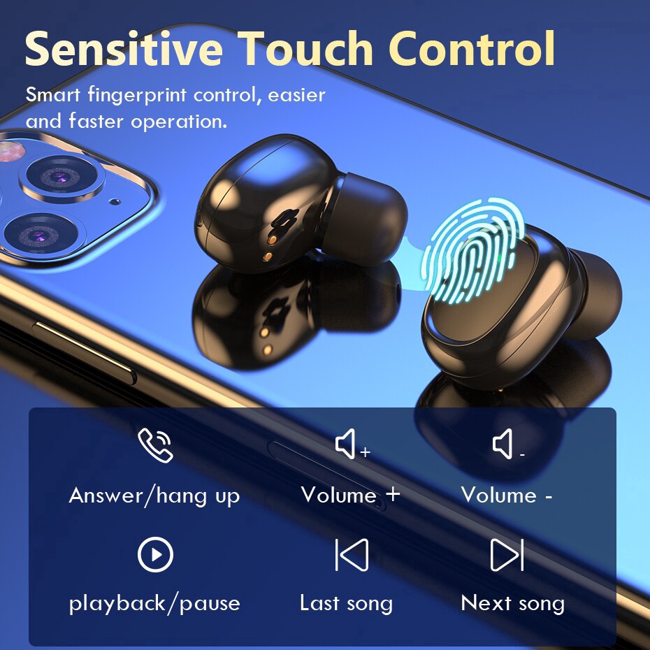 Tai nghe Vitog G5S TWS 3500mAh kết nối bluetooth cảm ứng chạm âm thanh HIFI chống nước