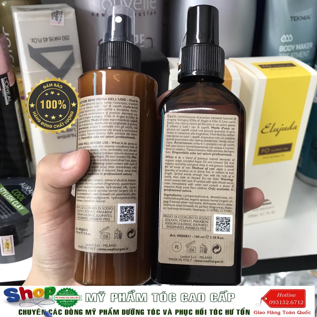 [Nashi-Chính hãng] Combo Tinh dầu và Xịt dưỡng phục bồi Nashi Argan 100ml/150ml( Italia)