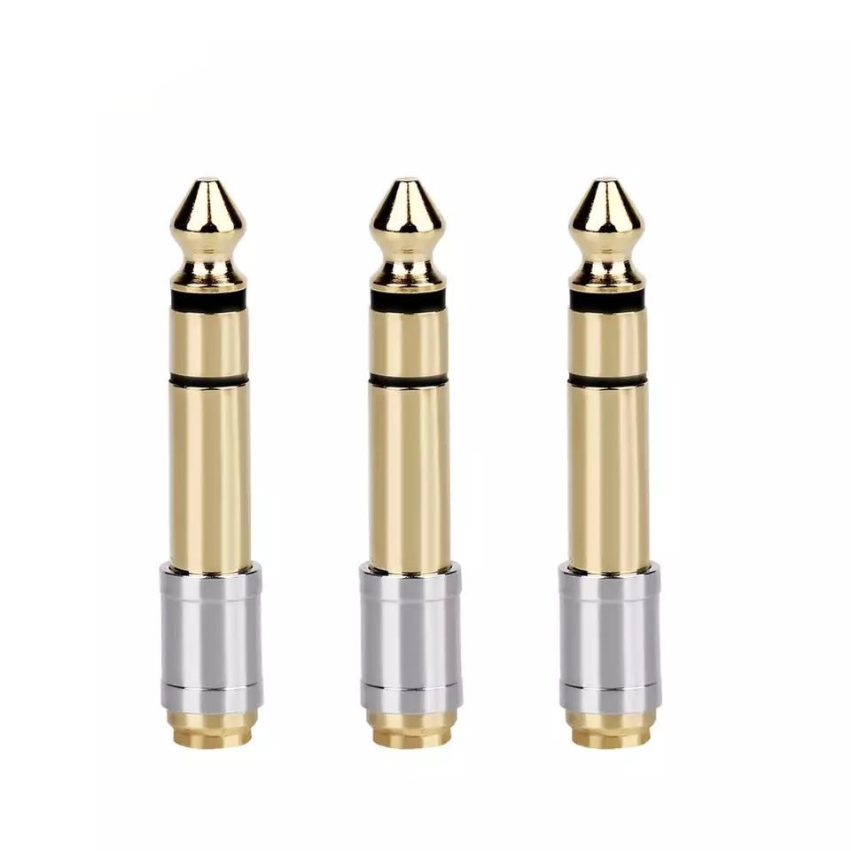 6.35mm 1/4&quot; Male To 3.5mm 1/8&quot; Female 6.35 to 3.5 Jack Headphone Audio Adapter Microphone Connector Converter Stereo Plug