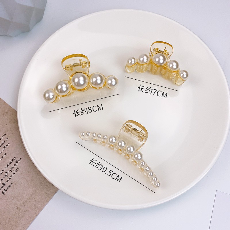 Set 7 kẹp tóc đính hạt nhân tạo kiểu ngoạm