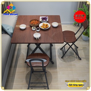 Bàn ăn gỗ gấp gọn thông minh, tiện ích size 80x80cm