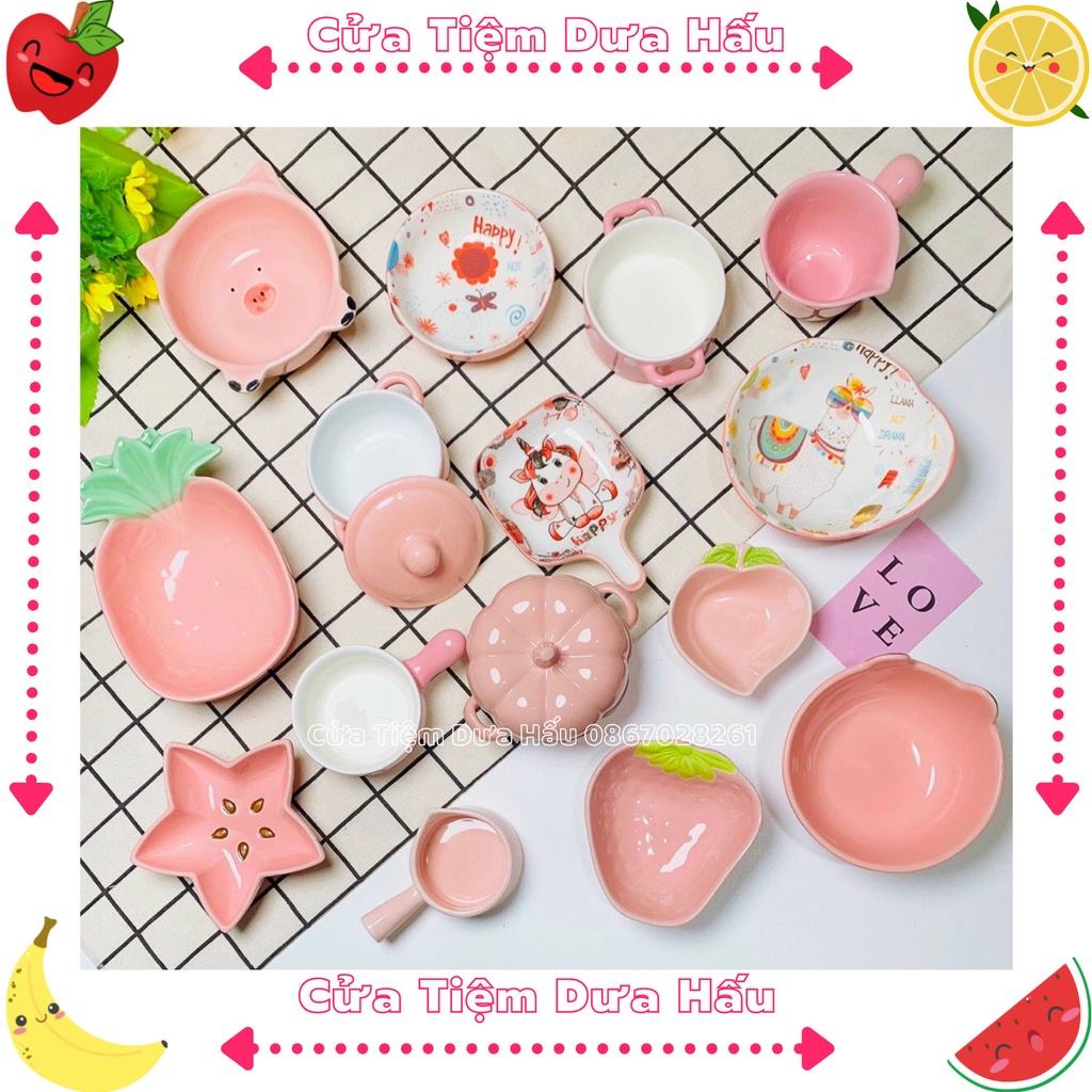 Bộ chén bát đĩa ăn dặm mini kiểu Nhật size 50ml, bát sứ mini cho bé ăn dặm hình thú, hình hoa xinh xắn beosmart