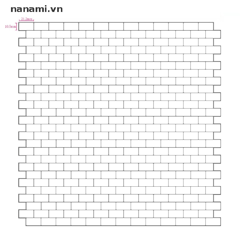 Miếng Dán Tường Giả Gạch Màu Trắng Trang Trí Nhà Búp Bê Tỉ Lệ 1: 12 DIY