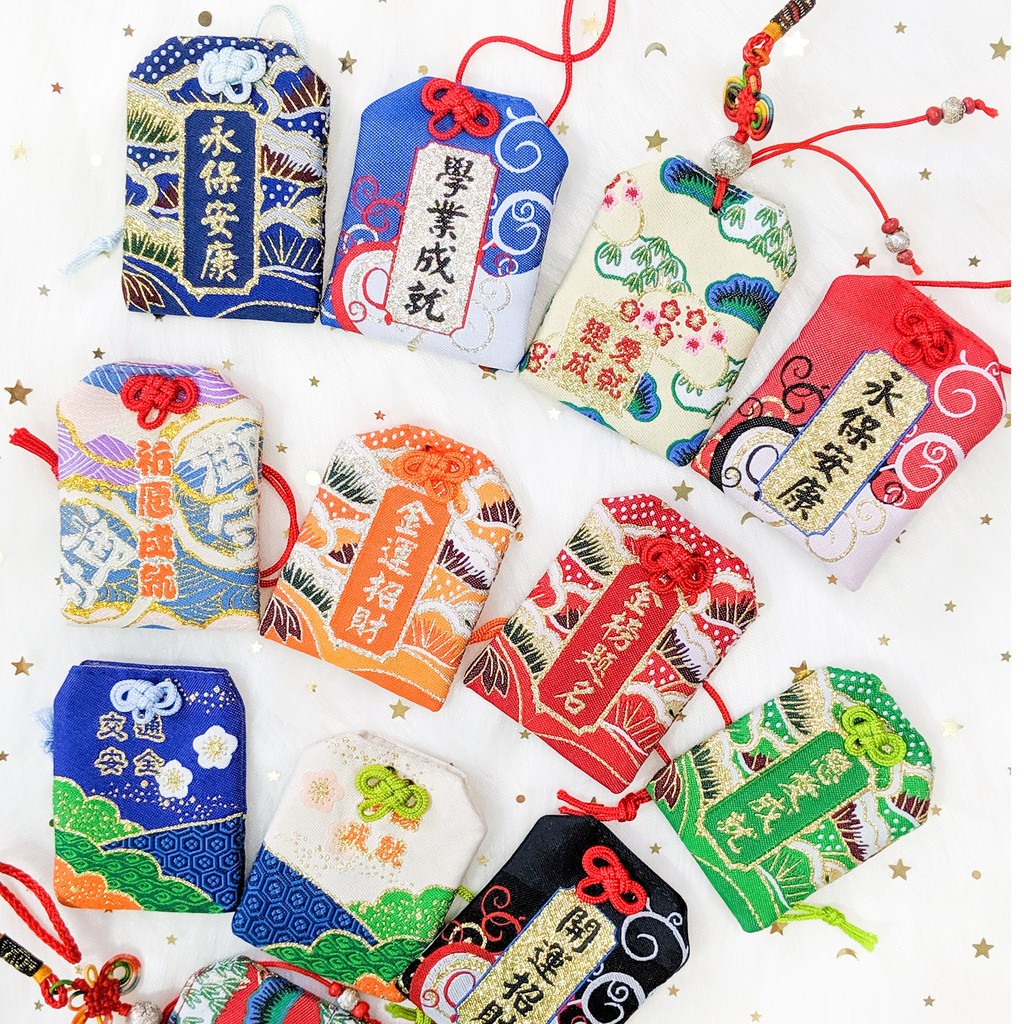 Túi Phước May Mắn Omamori Tặng Đá Ngũ Sắc