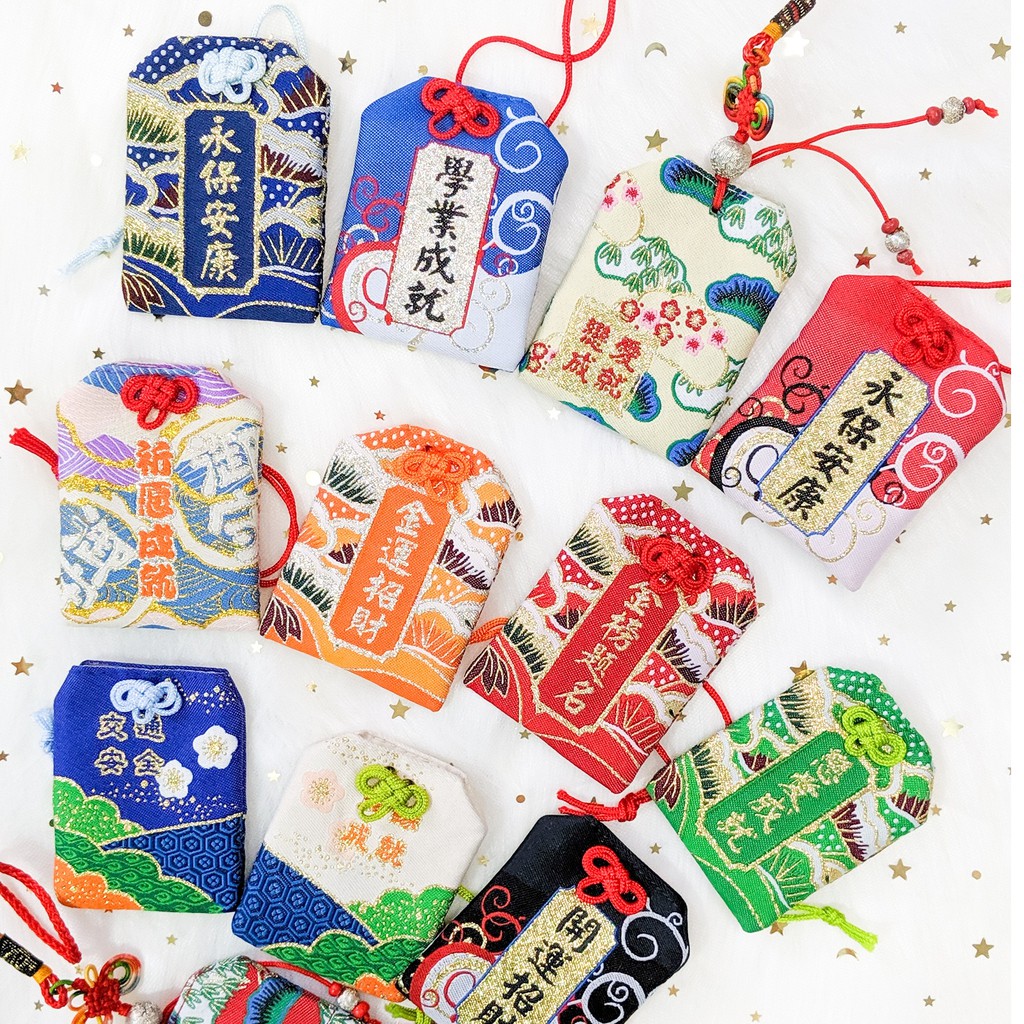 Túi Phước May Mắn Omamori Tặng  Đá Ngũ Sắc