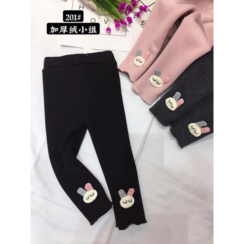 Quần legging nỉ lót lông hàng QC cho bé gái 1-4 tuôi