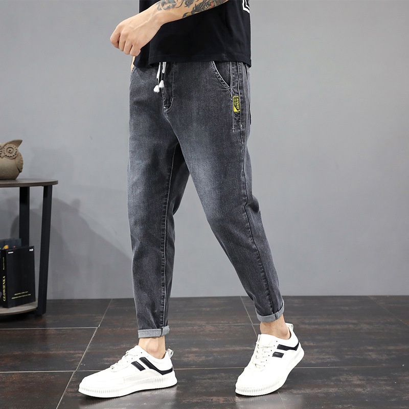Quần Jean Dài Dáng Rộng Phong Cách Hàn Quốc Thời Trang Mùa Hè Cho Nam