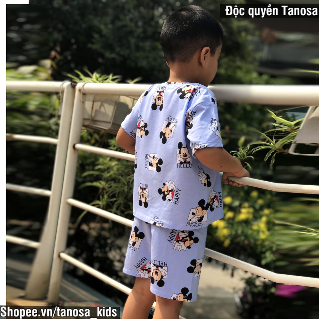 Bộ Cộc Tay Cotton Họa Tiết Động Vật Mickey Dễ Thương Cho Bé trai bé gái size 1-5 tuổi