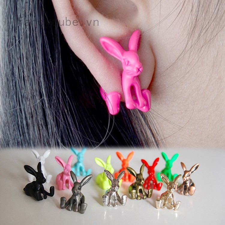 Hoa tai hình thỏ 3D đáng yêu thời trang
