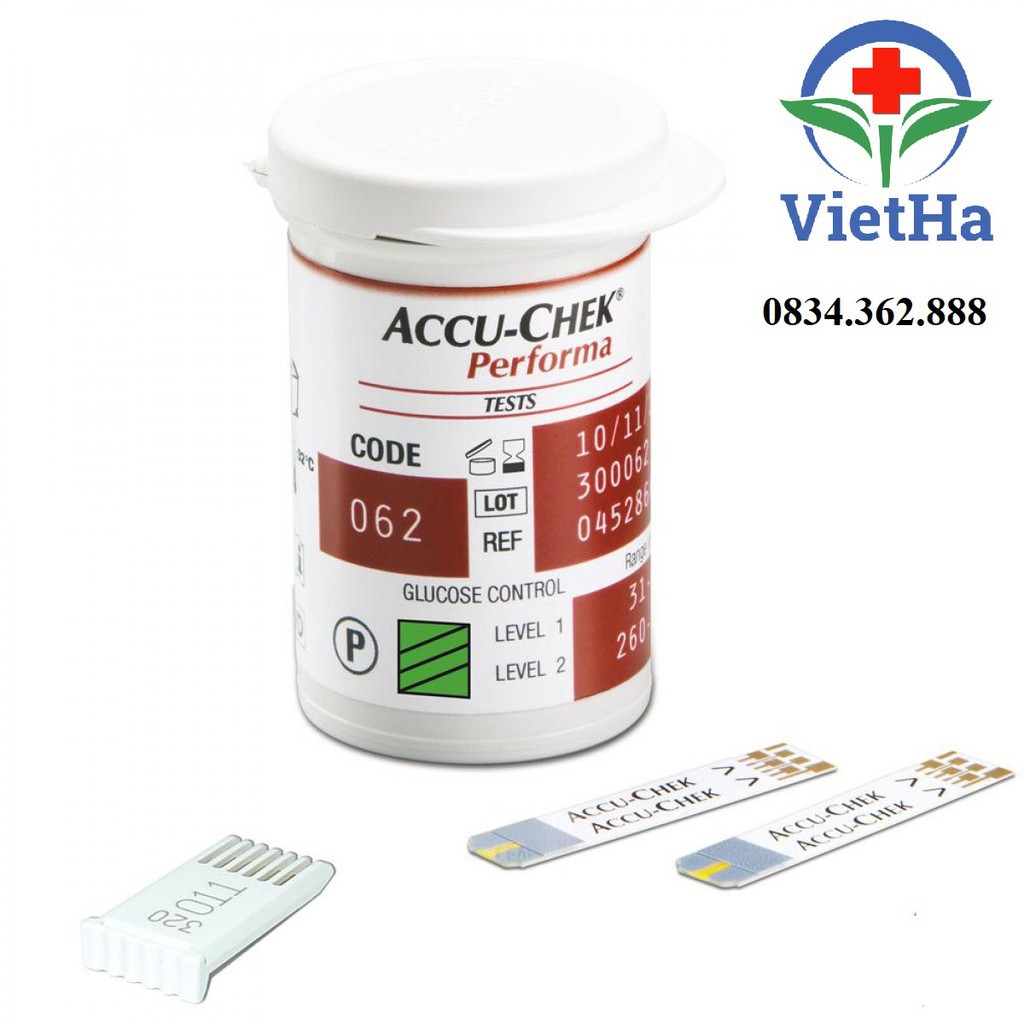 Que thử đường huyết ACCU CHEK Perfoma hộp 25 que chính hãng