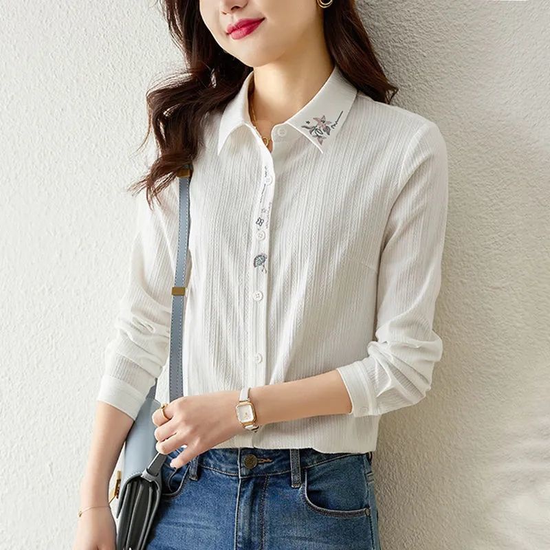 Áo Thun 100% cotton 100% Thêu Họa Tiết Thổ Cẩm Thời Trang Mùa Xuân 2022 Cho Nữ