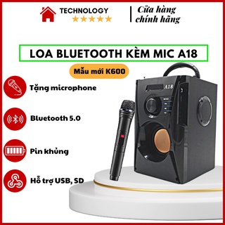 Loa Hát Karaoke Bluetooth Cầm Tay, Loa Bluetooth KAW K600 Cao Cấp + Tặng Kèm Mic Hát Cực Hay Phiên Bản Mới - BH 12 tháng