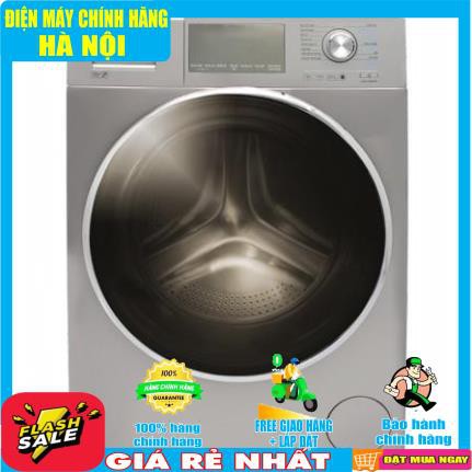 Máy giặt Aqua cửa ngang 8.5 kg màu xám bạc AQD-DD850E.S