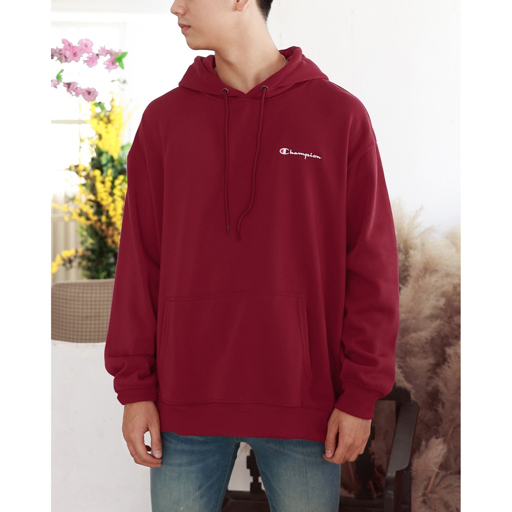 Áo Hoodie Champion Embroidered Logo Màu Đỏ