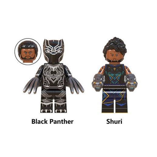 Bộ 2 nhân vật minifigures Black Panther và Shuri WM789