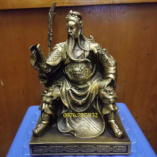 Tượng quan vân trường bằng đồng, tượng quan công đọc sách cao 25cm