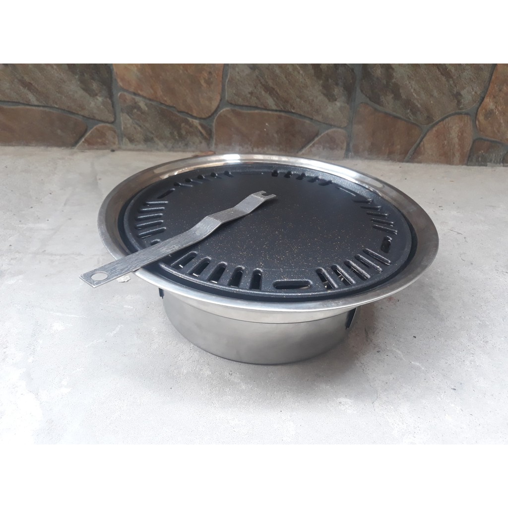 Bếp nướng âm bàn inox kèm vỉ gang chống dính giá siêu rẻ
