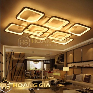 Đèn Ốp Trần🍀 Đèn LED Mâm Ốp Trần Hiện Đại Trang Trí Phòng Khách,Phòng Ăn🍀 Đèn Led 8 Cánh Vuông🍀 Có Điều Khiển Phân Tầng