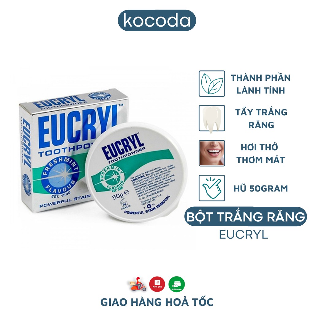 Bột Đánh Răng Tẩy Trắng Eucryl Toothpowder 50g - KOCODA
