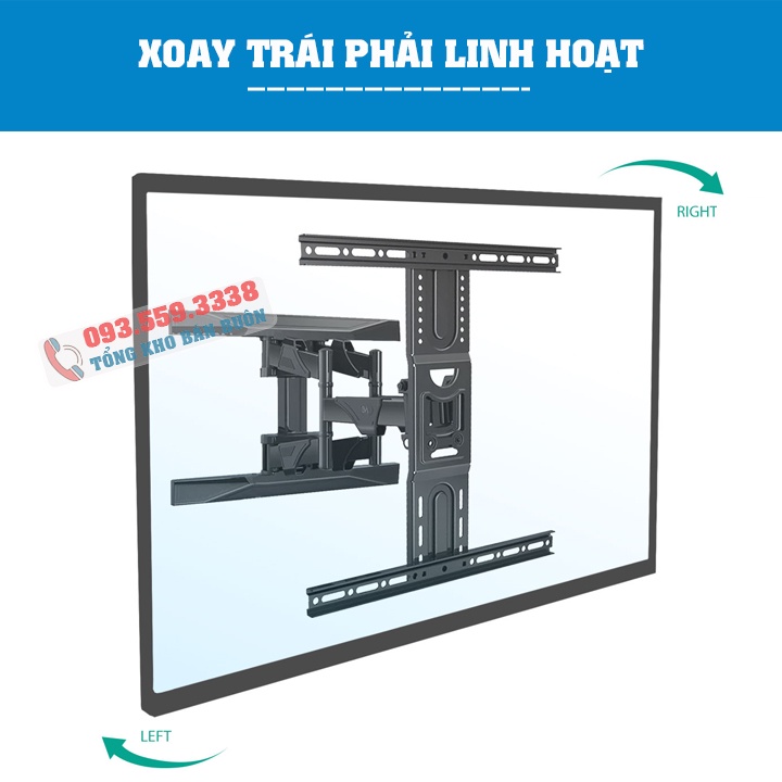 Giá Treo Tivi Góc Xoay NB P6 45 - 55 - 65 - 75 Inch - Khung Treo Tivi P6 Xoay Đa Năng - Hàng Chính Hãng North Bayou