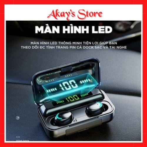 Tai Nghe Bluetooth 5.1 Amoi F9 Akay’s Store Bản Quốc Tế Cao Cấp, Cảm Biến Vân Tay, Kiêm Sạc Dự Phòng, hàng chính hãng.