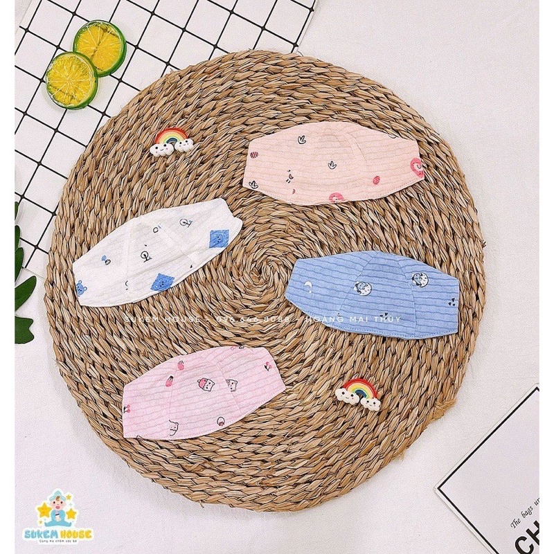 Mũ che thóp modal Dokma 3 mảnh cho bé