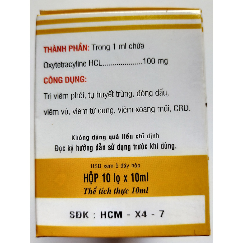 5 lọ sản phẩm trị bệnh đậu gà, đậu chim TETRAMYCIN 10 ml (dùng cho gà đá và chim cảnh)