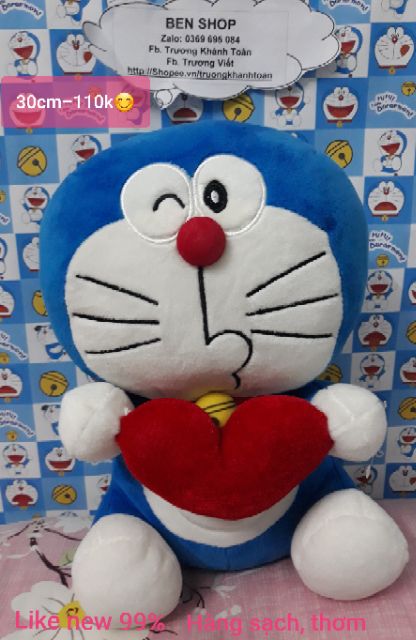 Gấu bông mèo máy Đôraemon size 30cm, like new 99%, bao hàng đẹp, sạch, thơm💟💟💟