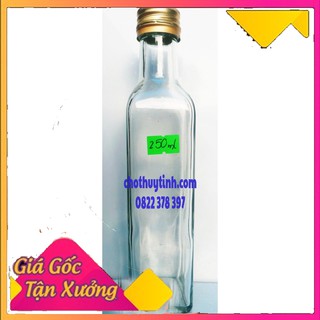 Chai thủy tinh vuông đựng nước mắm 100ml,250ml
