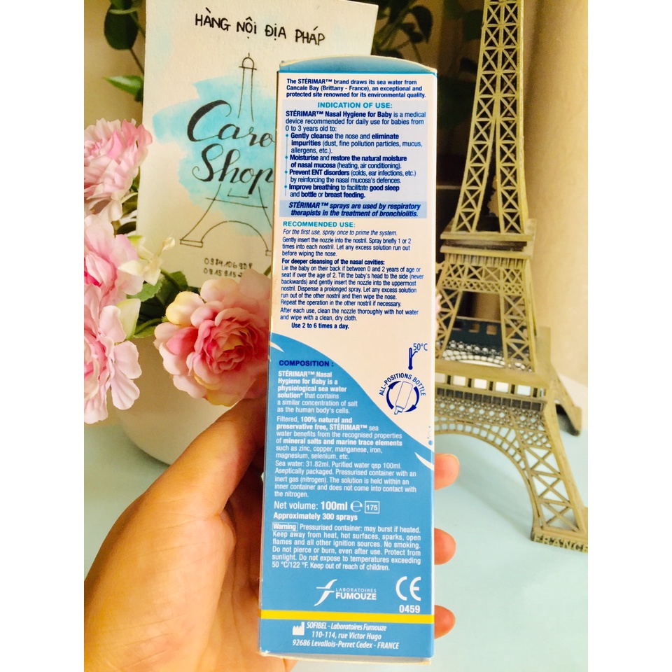Xịt mũi cá heo Sterimar Hygiene du nez và Nez bouche cho bé 100ml [bản nội địa Pháp]
