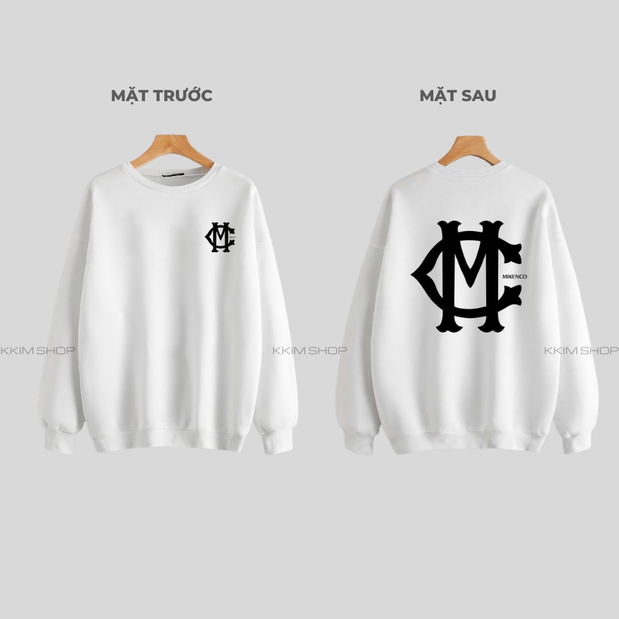 Áo Nỉ SWEATER MIKENCO Logo, Áo Nỉ Dài Tay Form Rộng Oversize Unisex Nam Nữ, Chất Nỉ dày dặn cao cấp. KKim Shop