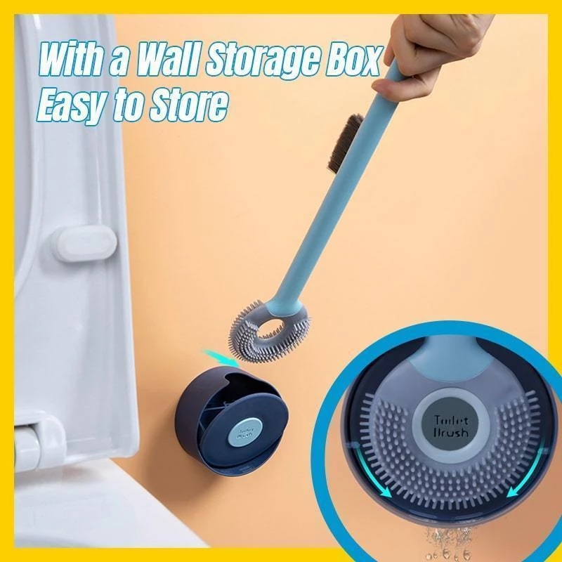 Bàn Chải Vệ Sinh Toilet Hình Kẹo Mút Bằng Silicon Có Giá Đỡ Gắn Tường Không Cần Khoan Tường