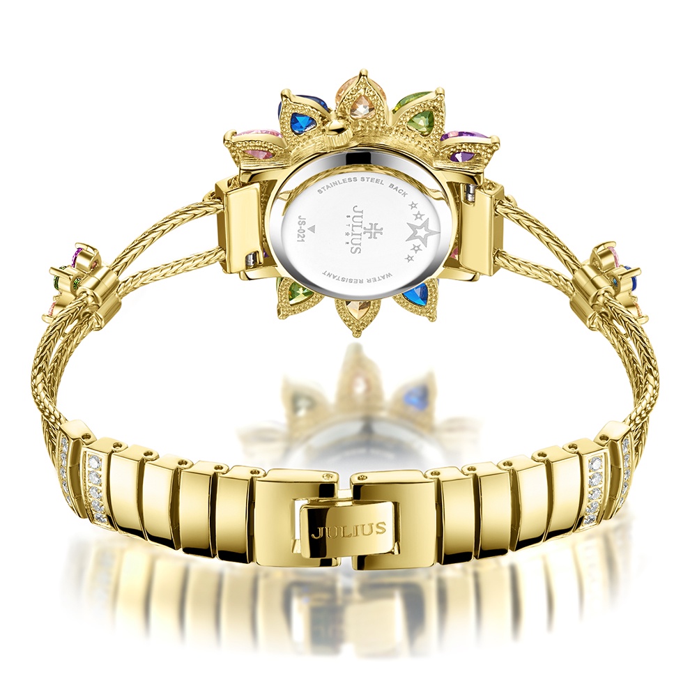 Đồng Hồ Nữ JS-021A JS-021C JS-021B Julius Star Mặt Hoa Đính Đá swarovski