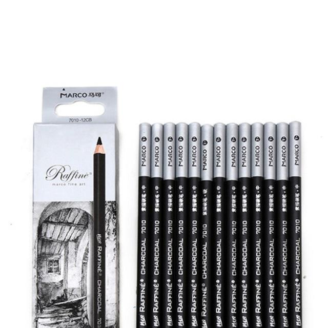 [Michi Art Store] Bút chì than Marco 7010 vẽ mỹ thuật phác thảo hình họa truyền thần