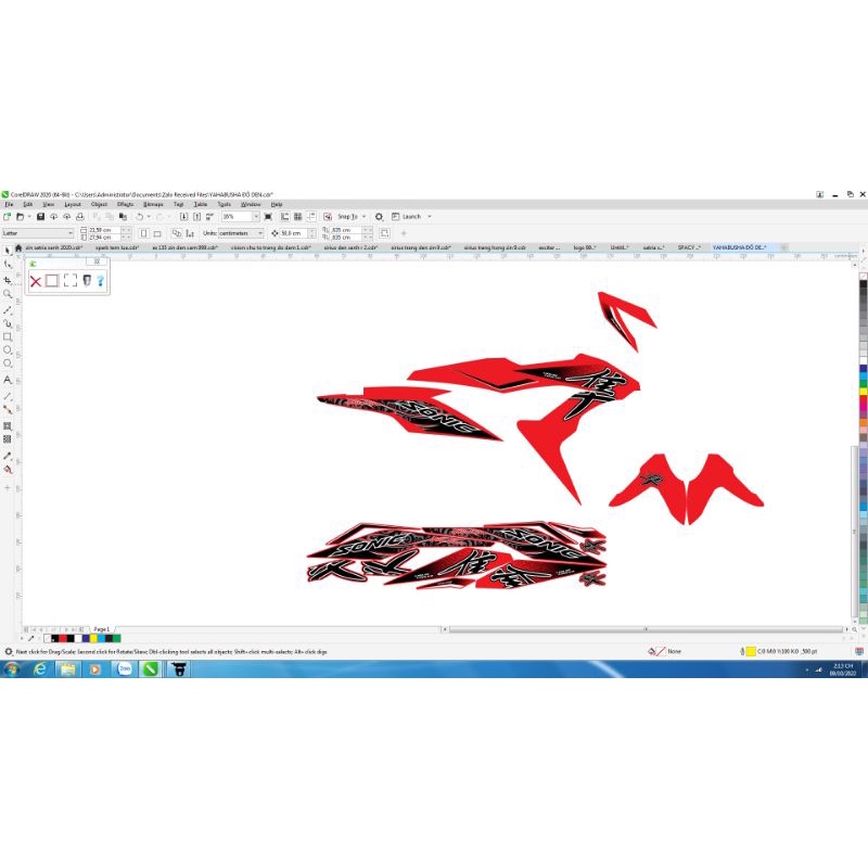 Tem rời sonic 150 đỏ hayabusa chử tàu siêu đẹp