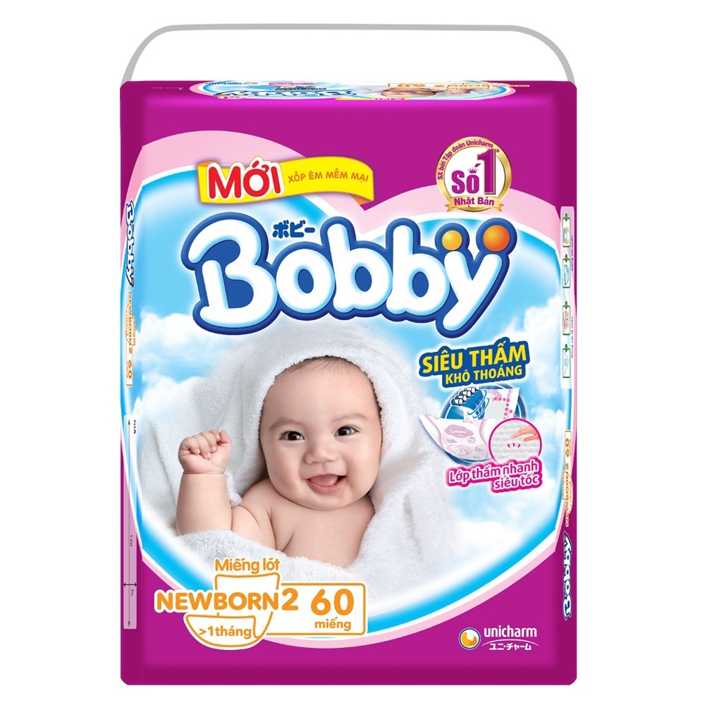 Miếng lót sơ sinh Bobby Newborn 2-60 miếng