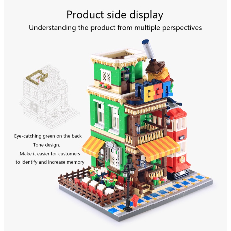 Bộ Đồ Chơi Xếp Hình Cửa Hàng Thị Trường 1922 Mảnh Cho Bé