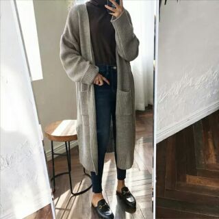 Áo khoác cardigan len dáng dài