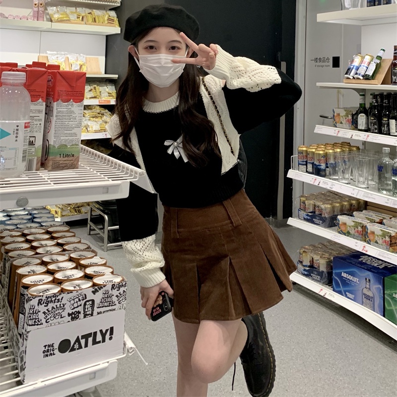 Áo sweater PERTY dệt kim thiết kế mới phong cách Hàn Quốc độc đáo thời trang