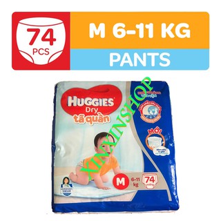 Combo 2 tã quần huggies dry pants super jumbo m74/l68/xl62/xxl56