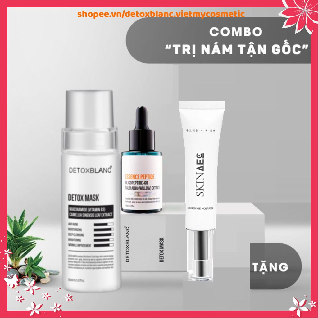 COMBO LOẠI BỎ NÁM DETOX BLANC [ TẶNG KEM CHỐNG NẮNG SKINAEC 360K ]