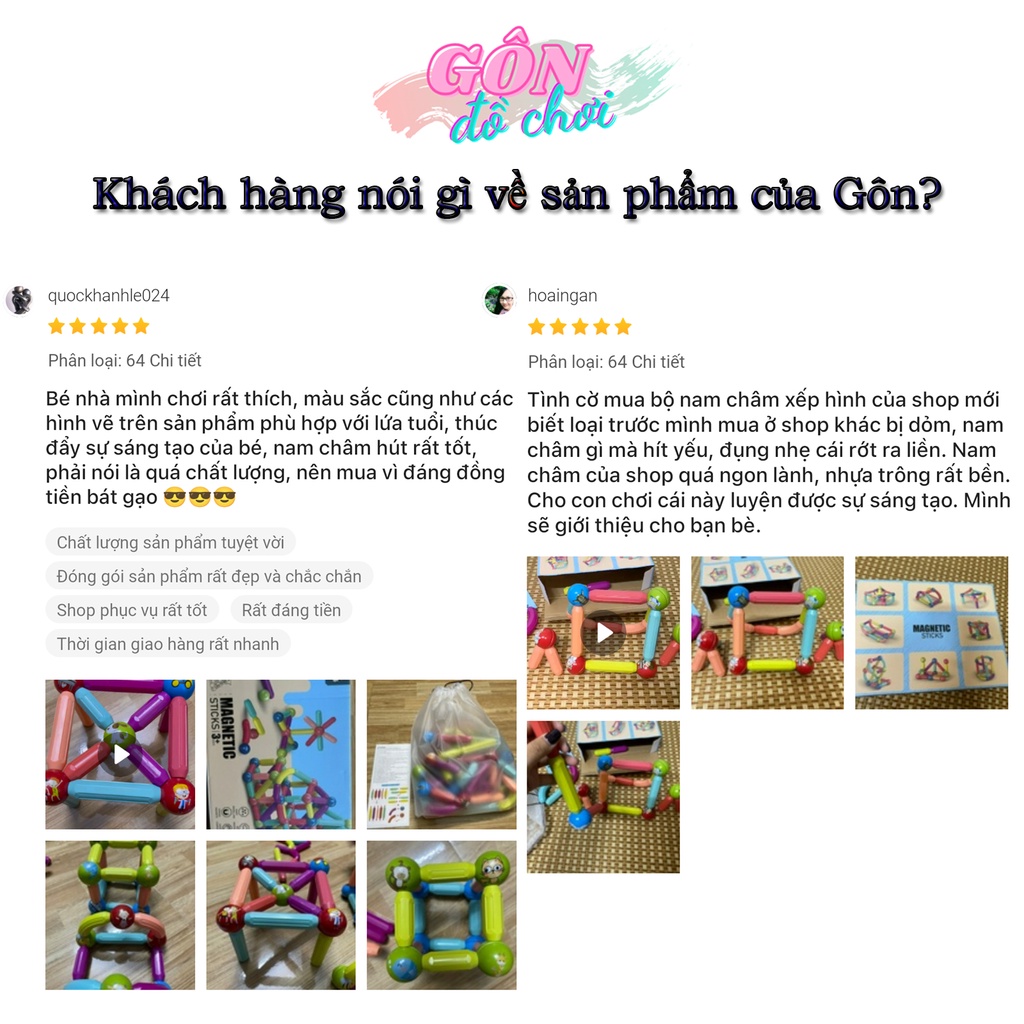 Xếp Hình Nam Châm Cho Bé Đồ Chơi Lắp Ráp Thông Minh Gôn đồ chơi